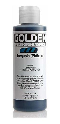 Acrílicos Fluidos Golden - Turquesa (ftalo) - 4 Oz