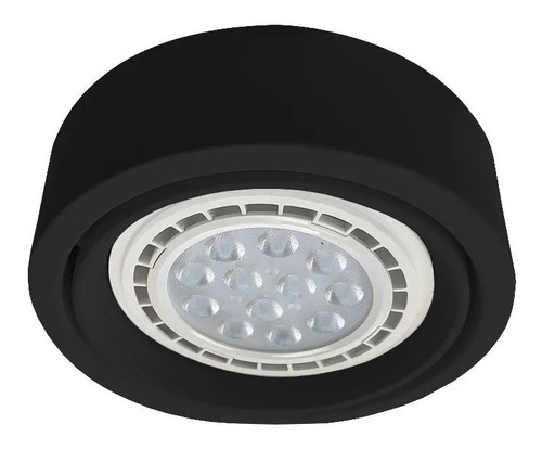 Plafon Spot Ar111 Negro Semiembutido Apto Led Luz Desing