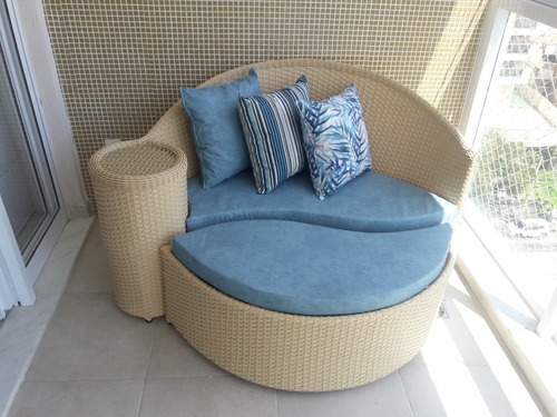 Sofá Chaise Dubai 1.60 Cm Fibra Sintética Vime Varanda