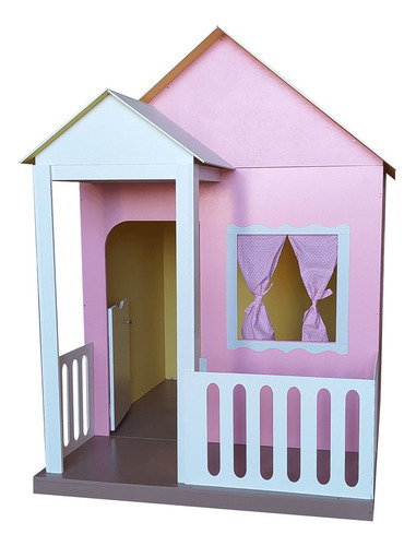 Casinha De Criança Rosa Com Cercado Para Meninas Barbie Cor Rosa/branco Com Cercado 1,20
