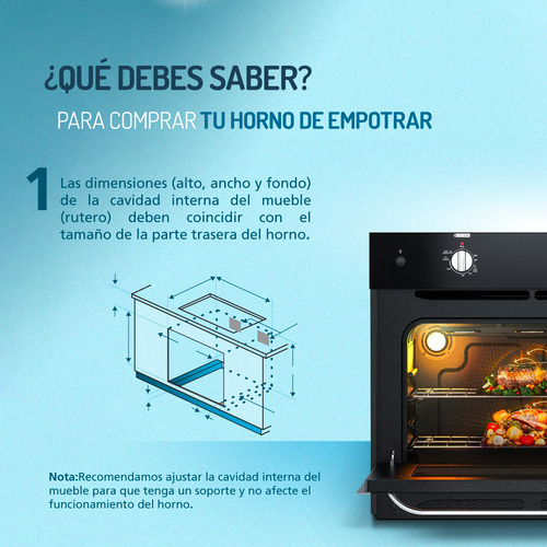 Horno Eléctrico Empotrable 60cm Inoxidable Mabe - Hm6018exai