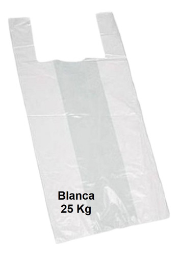 Bolsa Blanca 25 Kg Con Asa Camiseta Plástica