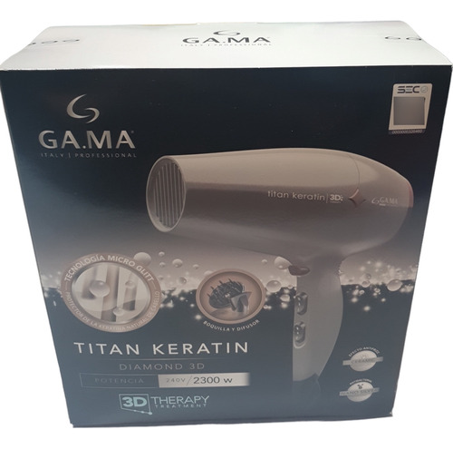 Secador De Pelo Ga.ma Titan Keratin 3d Therapy 240v/2300w