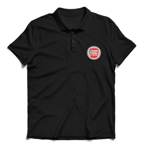 Remera Polo Chomba Moda Hombre Caballero Bordada Logo Fiat