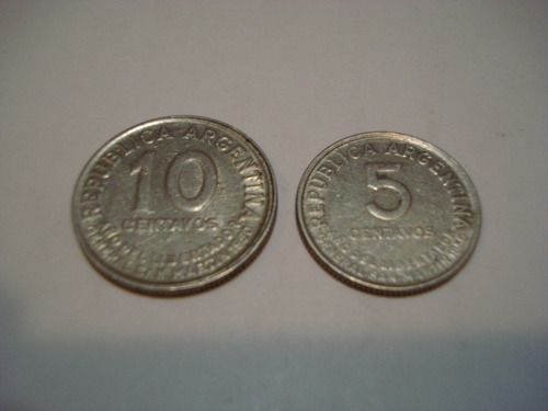 2 Monedas De 10 Y 5 Cent. (1.950)