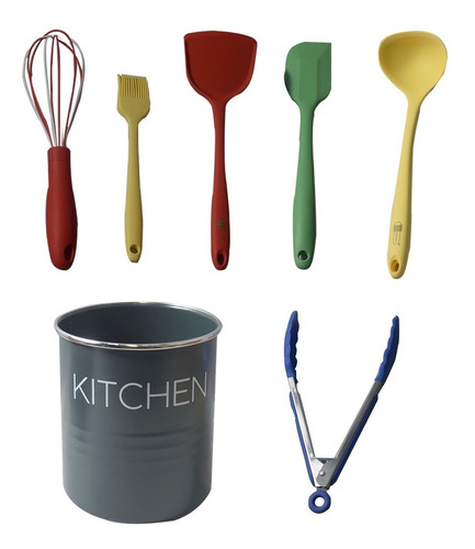 Juego De Utensilios Para Cocina Silicon Varios Colores James