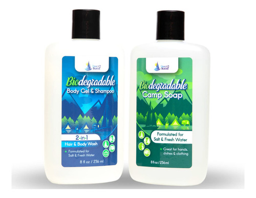 Champu Biodegradable Y Gel De Bano Organico De 8 Onzas Y Jab