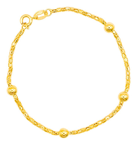 Pulsera Paris Laminada En Oro-joyas Mujer