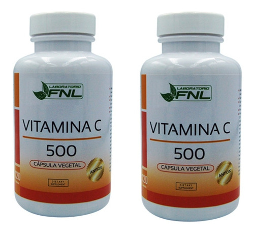 Vitamina C 500 Mg 240 Cápsulas 2 Frascos 120 Cápsulas C/u