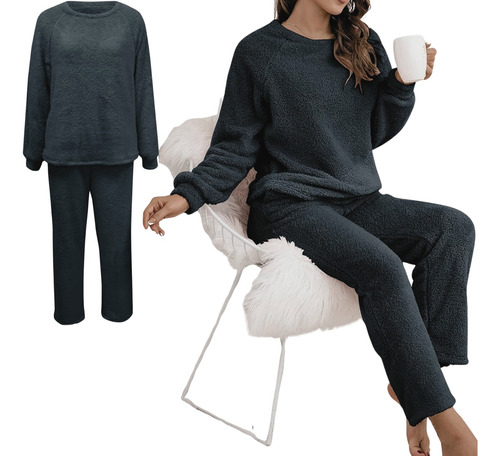Conjunto Pijama Jogging Sweater Plush Peluche Abrigo Inviern
