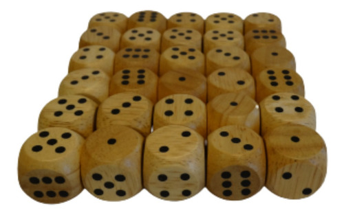 Imagen 2 de 10 de Juego Dados Generala Madera Natural 100u. Tailandia Original