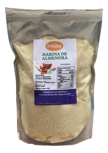 Harina De Almendra Sin Gluten Keto Natural 1 Kg