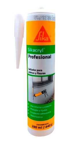 Sellador Adhesivo Acrílico Sikacryl Profesional 280 Ml Sika