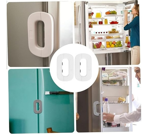 Zaihua 2 Piezas Bloqueo Del Refrigerador Cerraduras De La Puerta Del Refrigerador Gabinete De Bebé Cerradura Del Refrigerador Candado Protector Cerraduras Anti-pellizcos Cerrar Niño
