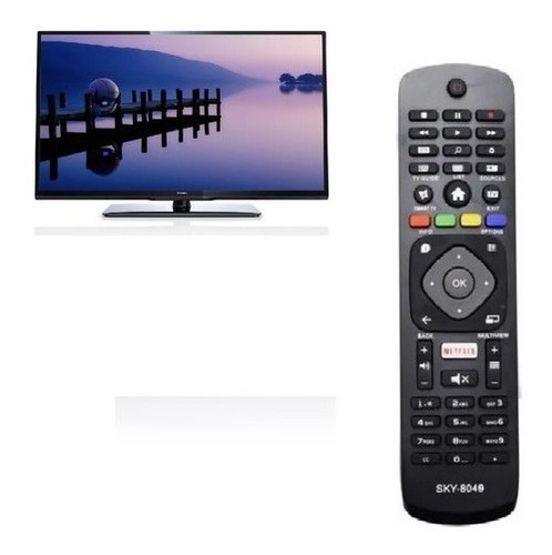 Controle Remoto Compatível Com Tv Philips 4k Smart Netflix