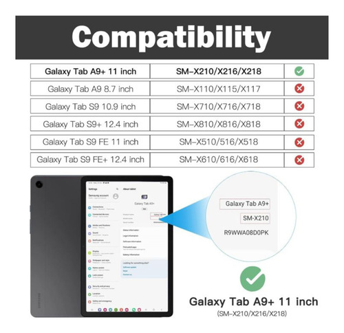Funda 360° Giratoria Para Samsung Galaxy Tab A9+ Plus 11