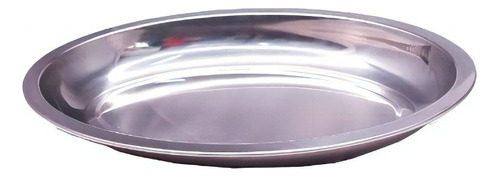 Travessa Funda Oval 25cm Inox Porcoes Restaurante Comida Bar Cor Prateado