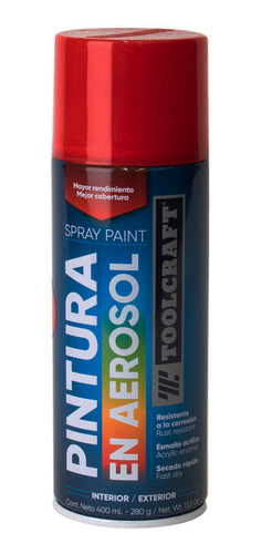 Pintura En Spray Colores Metálicos Rojo Toolcraft Tc3596