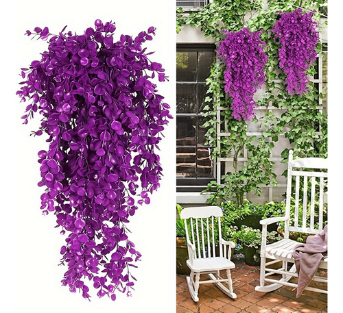 W Wreath, Pacote Com 2 Plantas Artificiais Penduradas Em Fol