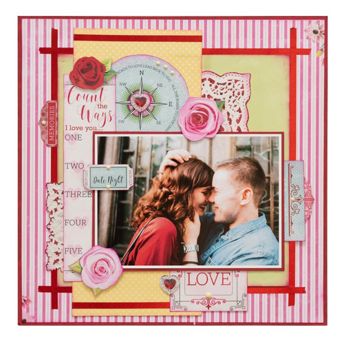 Block Papel 48 Hojas Amor San Valentin Corazon Rosa Scrapboo