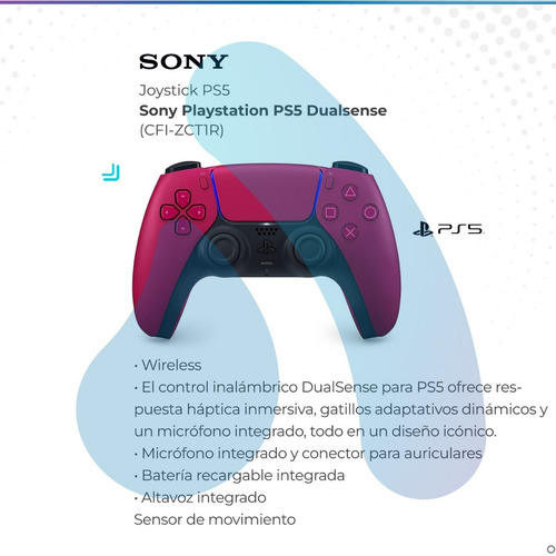 Imagen 2 de 10 de Joystick Sony Playstation 5 Dualsense Inalámbrico Rojo