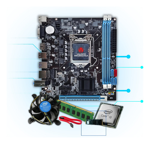 Pc Computador Cpu I3 6100 6o Geração + 8gb Ddr4 + Nvme 240gb