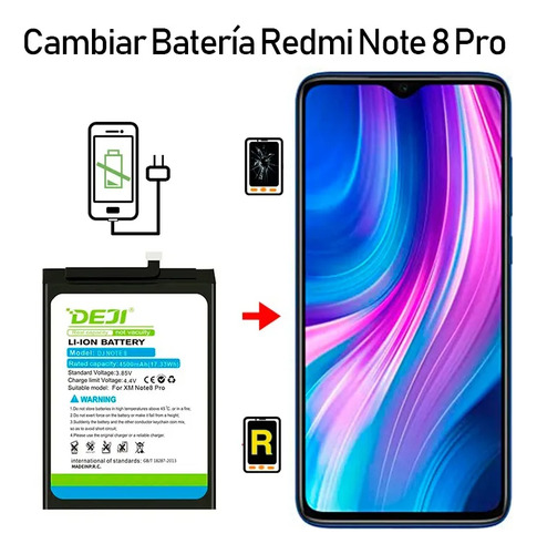 Batería Deji Bm4j Para Xiaomi Redmi Note 8 Pro 4500mah