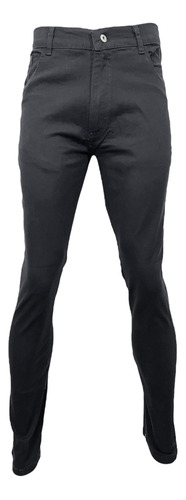 Pantalón De Vestir Gris De Gabardina Corte Chino - T 38/48