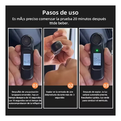 Probador De Alcohol Digital Portátil Con Pantalla Lcd De