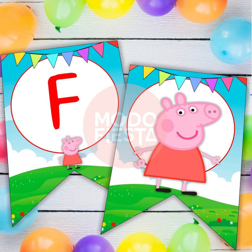 Banderines Cumpleaños Imprimibles Peppa Pig