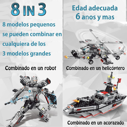 Divertidos Bloques De Construccion Acorazado Robot 35 En 1