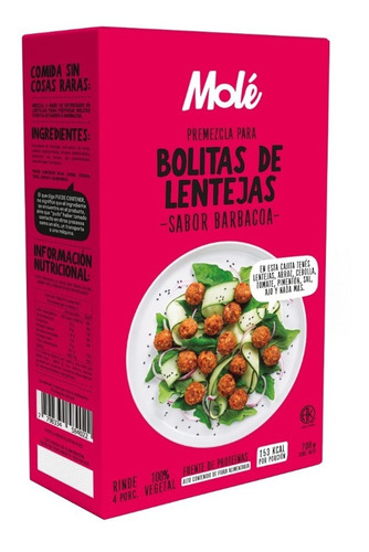 Premezcla para bolitas de lenteja sabor barbacoa mole 200 Gr