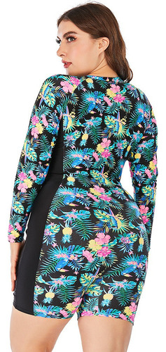 Traje Una Pieza De Mujer Manga Larga Surfwear Talla Grande