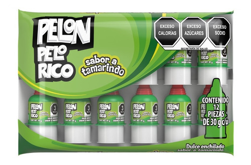 Pelon Pelo Rico Tamarindo Original 12 Pz