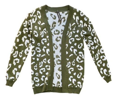 Saco Cardigan Hilo Animal Print Verde Marina Giovannini 