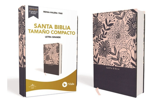 Biblia Rvr60 Letra Grande Tamaño Compacto Tapa Dura Floral
