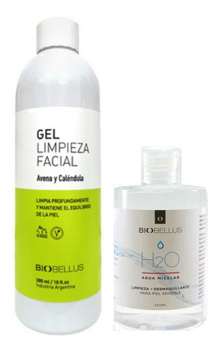 Kit Biobellus Gel De Limpieza Facial + Agua Micelar 250 Ml