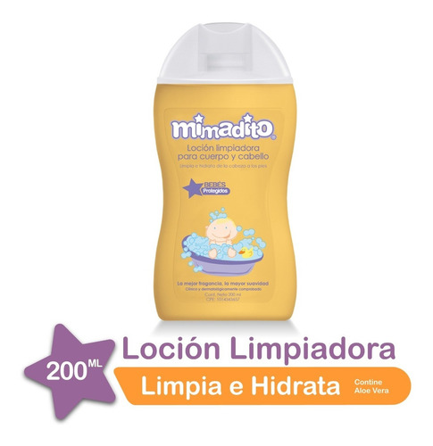  Loción Limpiadora Para Cuerpo Y Cabello Mimadito 200 Ml