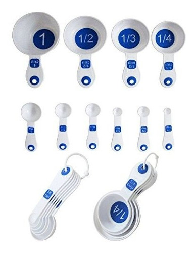 Juego De 10 Piezas Cucharas Medidoras Y Tazas Medidoras Blan