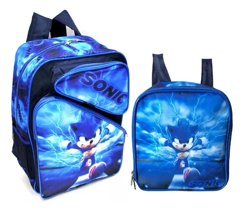 comprar Kit Mochila Infantil Sonic Filme Game Tam G Costas Meninos