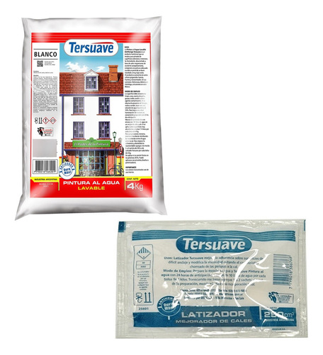 Pintura En Polvo-cal Lavable Azul/celeste 4kg + Latiz 0.25lt