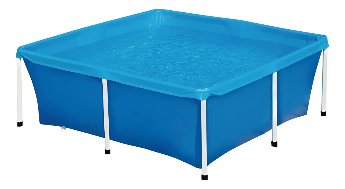 Piscina Infantil Quadrada Estrutural PVC 2000 Litros - Mor