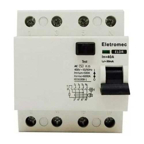 Interruptor Diferencial 40a 4p 30ma 400v Eletromec