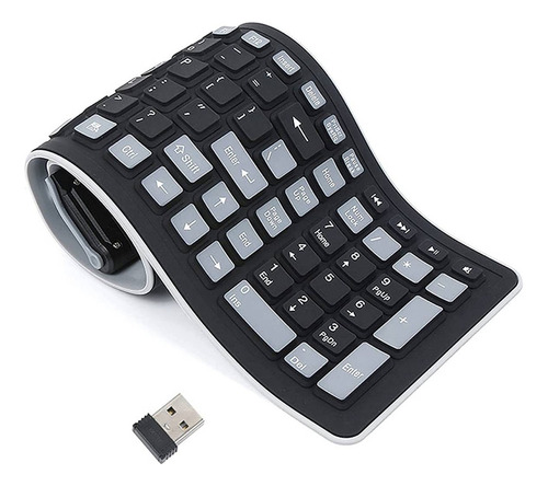 Zz Teclado De Goma Blanda Enrollable De Silicona Flex A