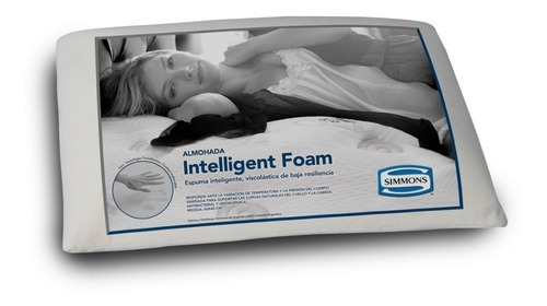 Almohada inteligente Simmons Intelligent Foam tradicional 60cm color blanco