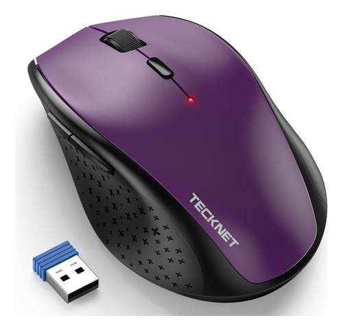Mouse Inalambrico Tecknet 2.4g Usb Purple