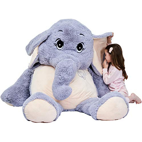 Ikasa Giant Elephant Stuffed Animal Plush Toys Gifts (gray,