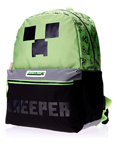 Sestini Mochila Minecraft M Plus Creeper Cor Preto 18 L