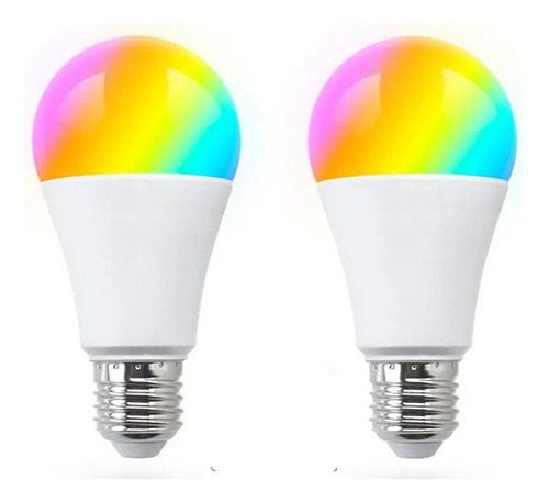 Lampara Led Tuya Smart Wi-fi Rgb + W 9w Luz Fría Pack X 2