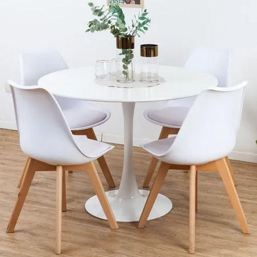 Imagen 6 de 10 de 6 Silla Vonne Tulip Eames Madera Sillon Almohada Comedor